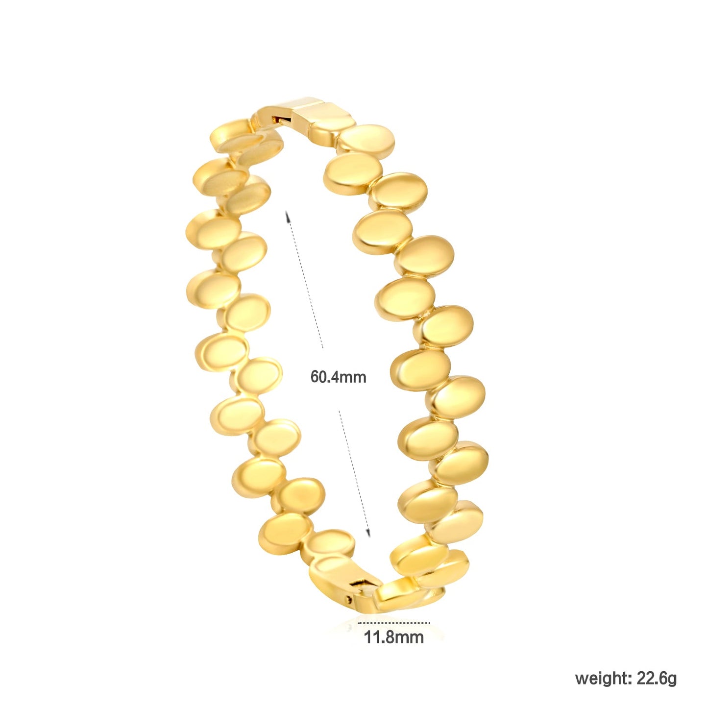 Thick 2.9*Width 11.8*Inner Diameter 60.4mm Bracelet Steel Color / Gold
