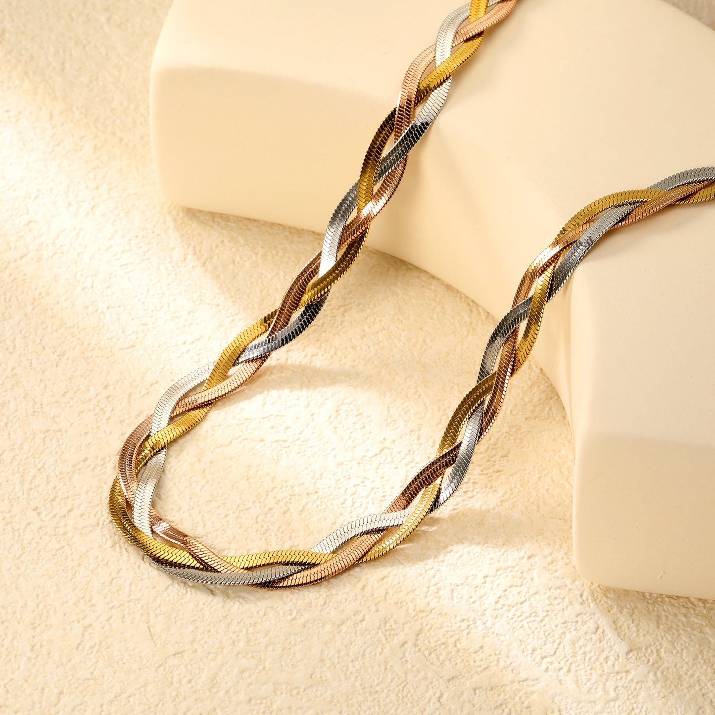8mm*40+5cm+6mm Tricolor Braided Matching Chain Colorful