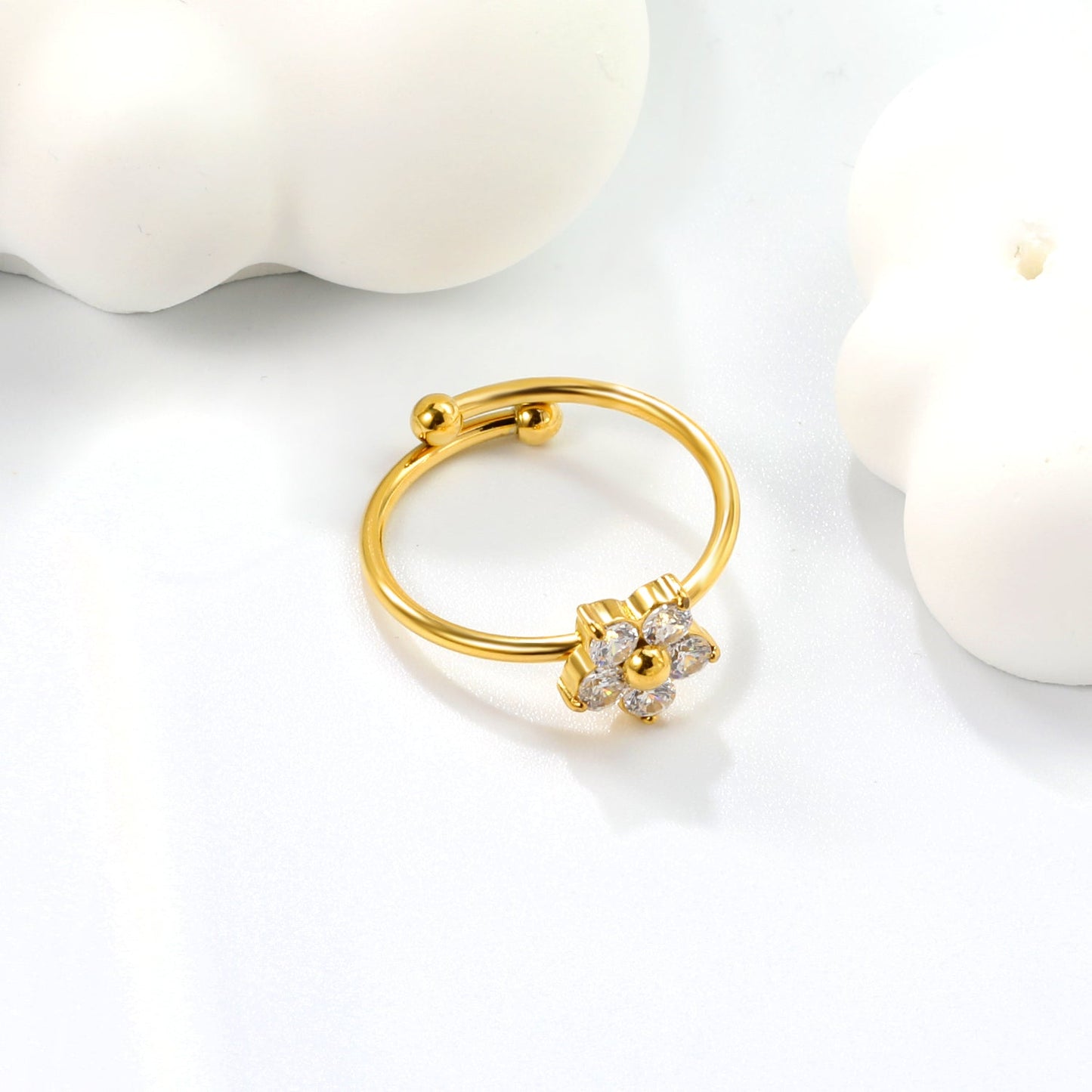 Tall 9mm loose ring white/purple/pink zirconium gold color