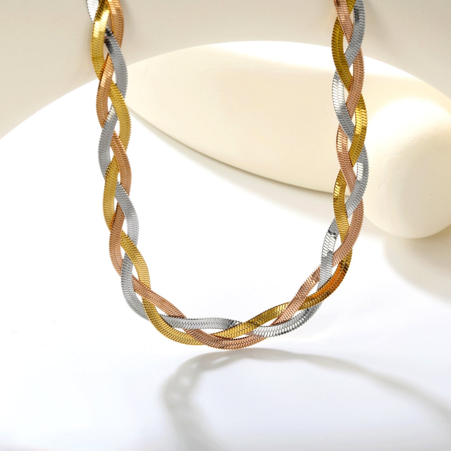 8mm*40+5cm+6mm Tricolor Braided Matching Chain Colorful