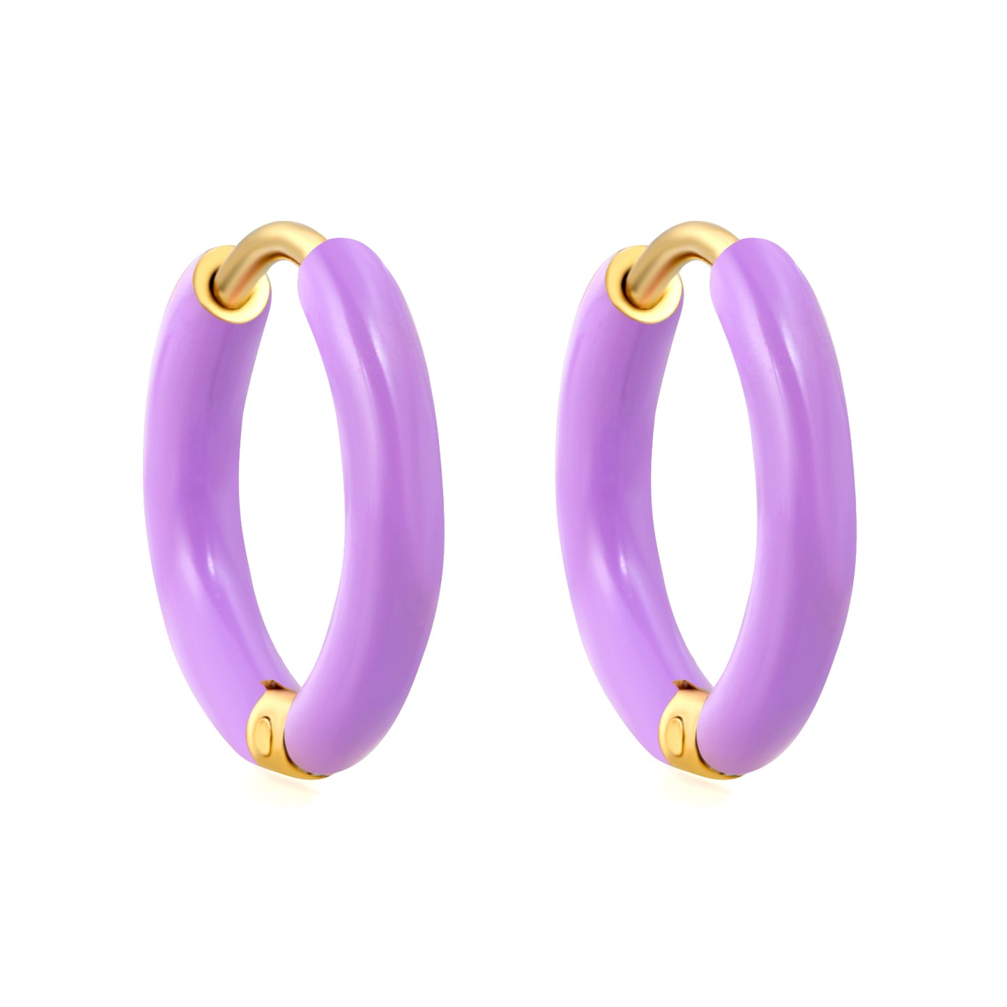 Pink/ Rose/ Blue/ Purple/ Lemon Yellow/ Orange Oil Drip 2mm*I.D. 10mm Earrings Gold Color