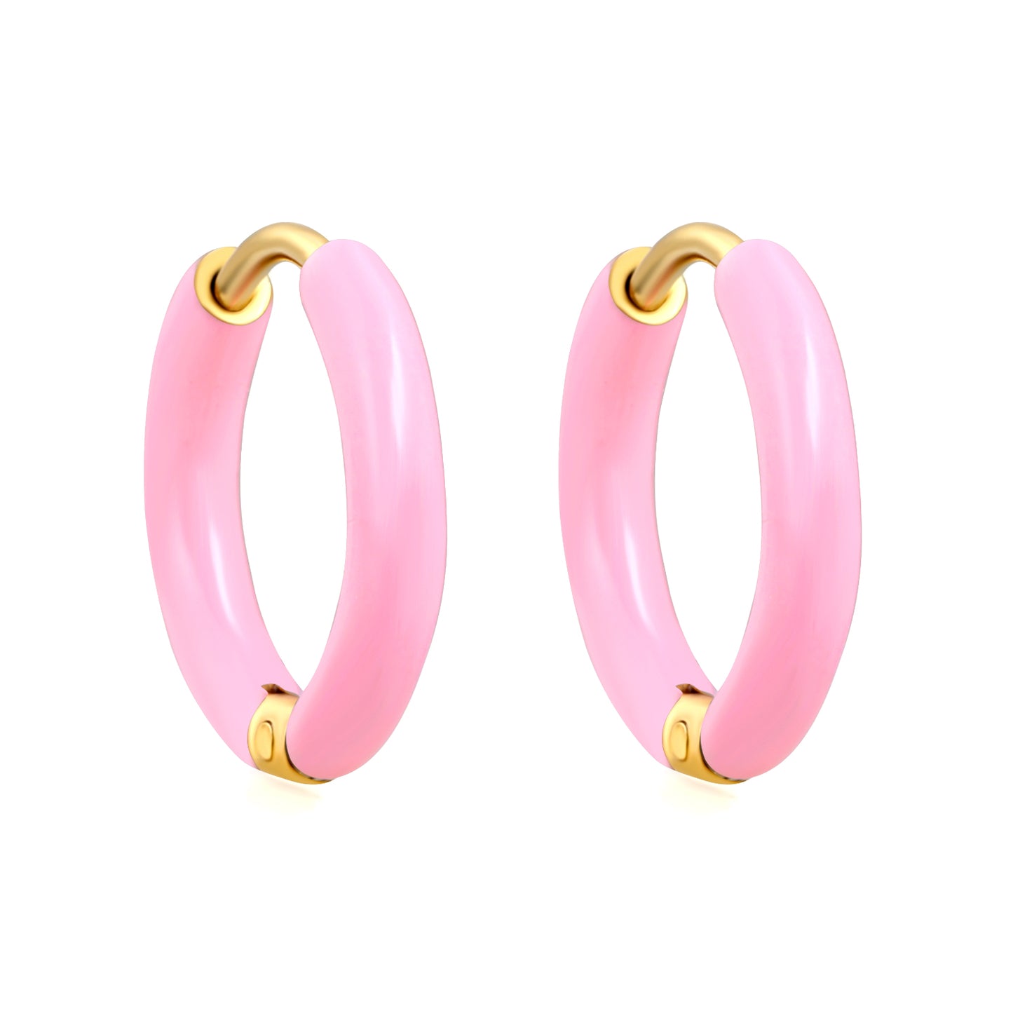 Pink/ Rose/ Blue/ Purple/ Lemon Yellow/ Orange Oil Drip 2mm*I.D. 10mm Earrings Gold Color
