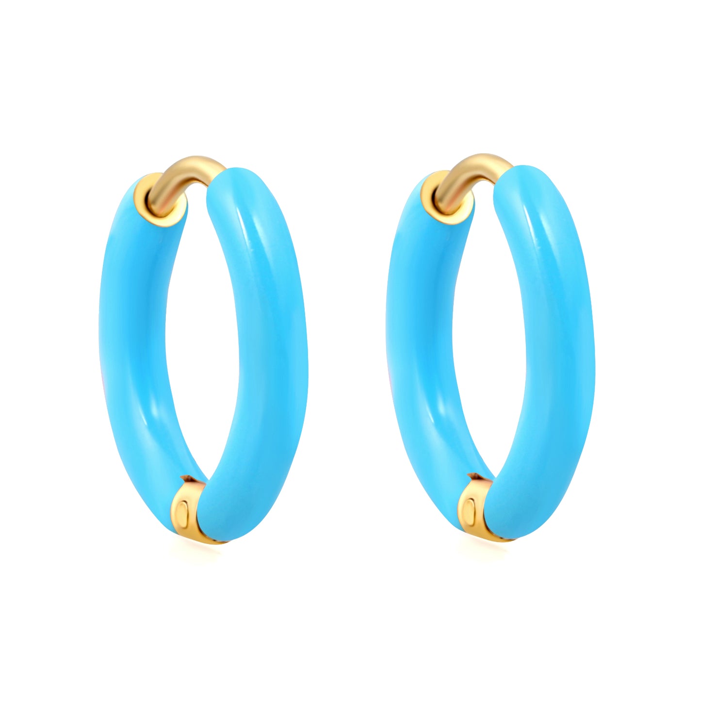 Pink/ Rose/ Blue/ Purple/ Lemon Yellow/ Orange Oil Drip 2mm*I.D. 10mm Earrings Gold Color