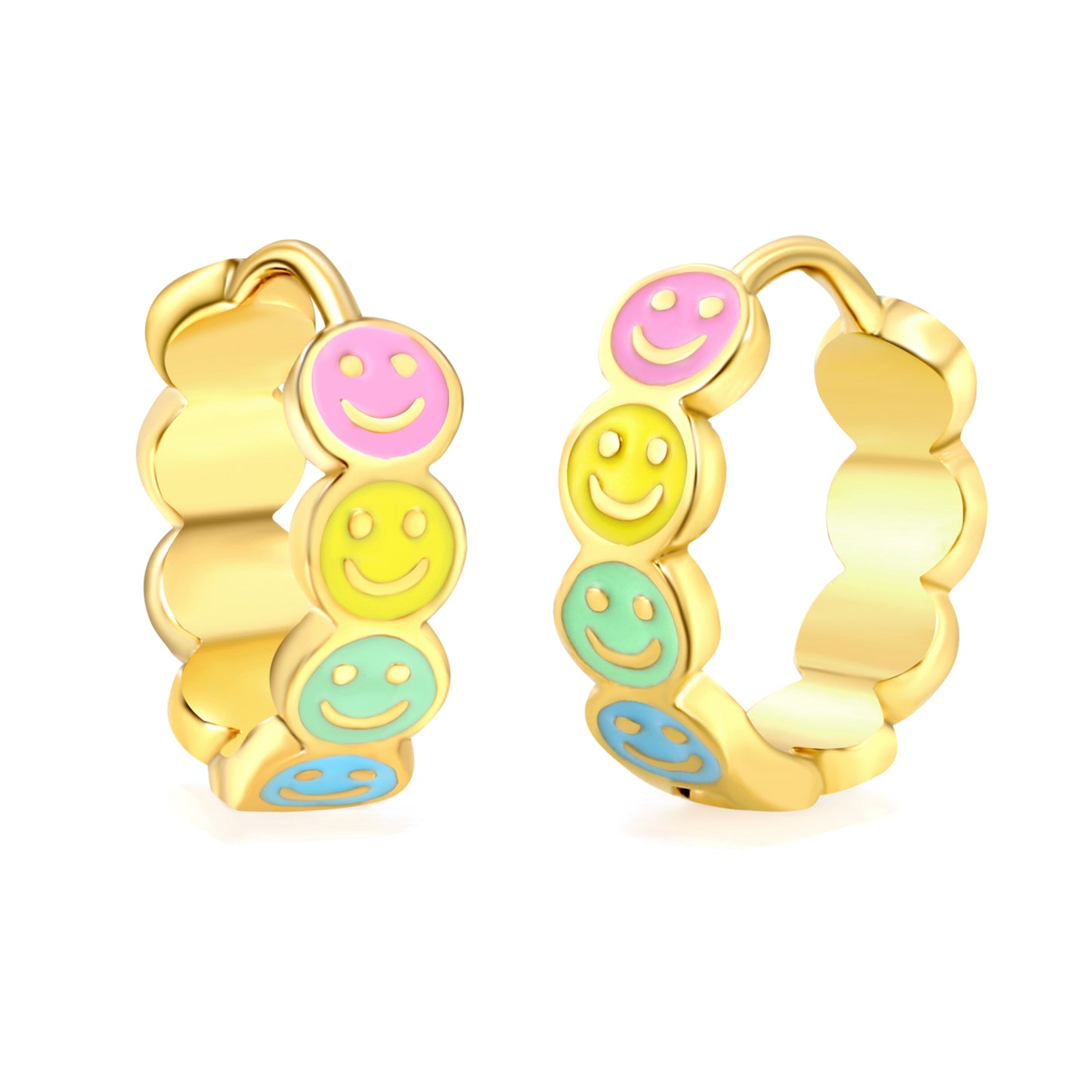 Mixed color/yellow oil drip Thick 1.5*Wide 3mm*Inner Diameter 11.5mm earring clasp Golden
