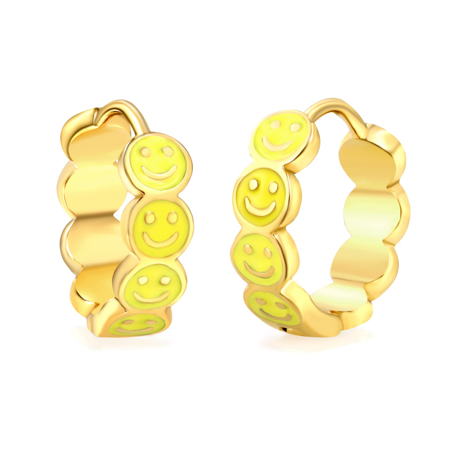 Mixed color/yellow oil drip Thick 1.5*Wide 3mm*Inner Diameter 11.5mm earring clasp Golden