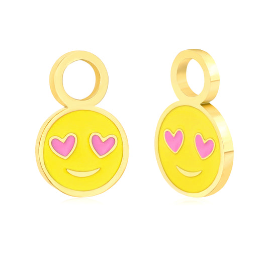 Oil drip 8*12mm round obsessed face accessories gold color