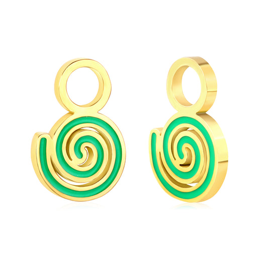 Drip Oil 7.7*11.3mm Spiral Accessories Gold Color
