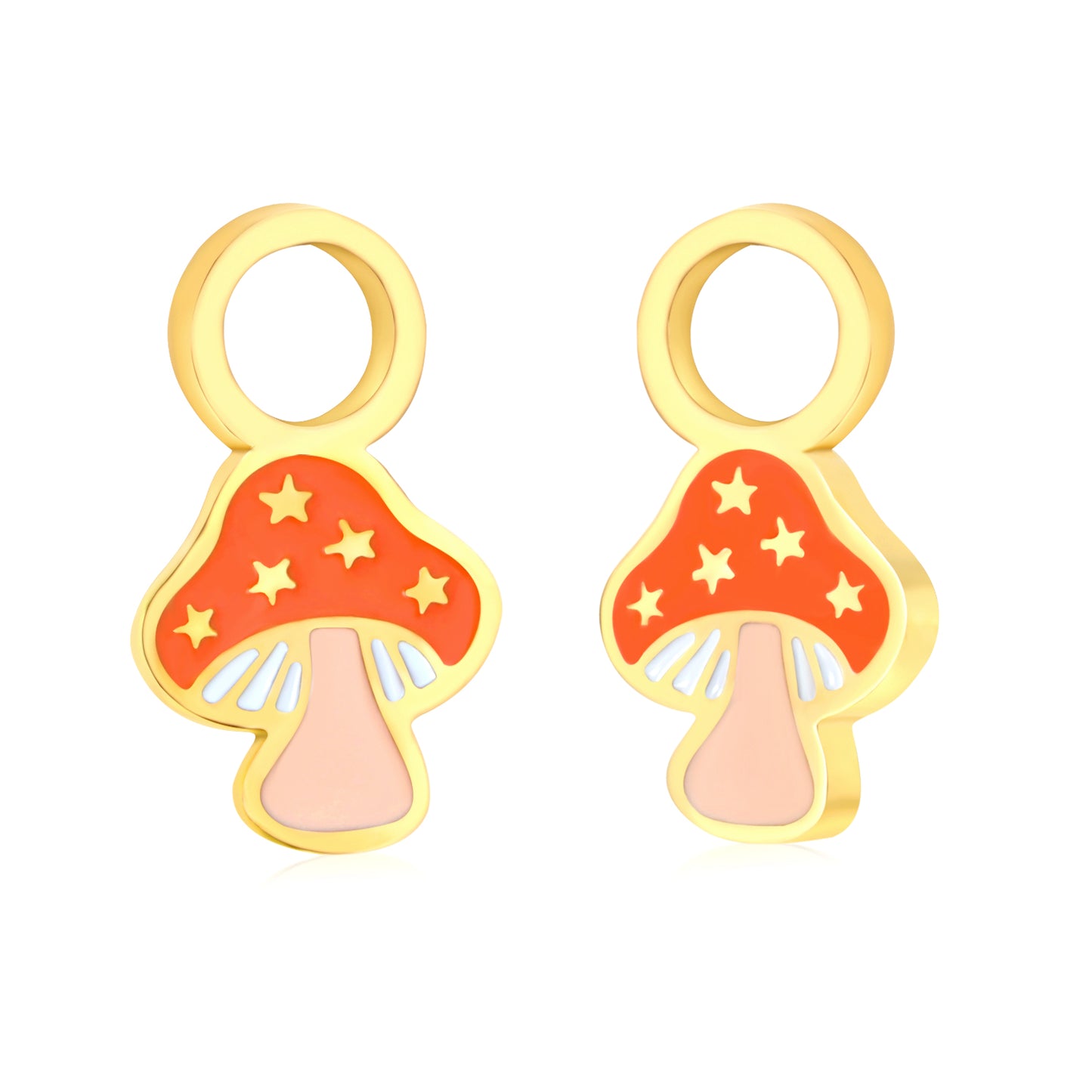 Drip Oil 6.4*11.4mm Mushroom Accessories Gold Color