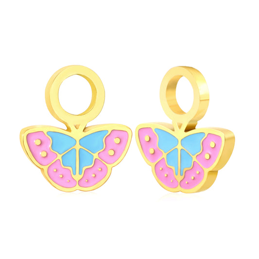 Drip oil 8.6*9.8mm butterfly accessories gold color