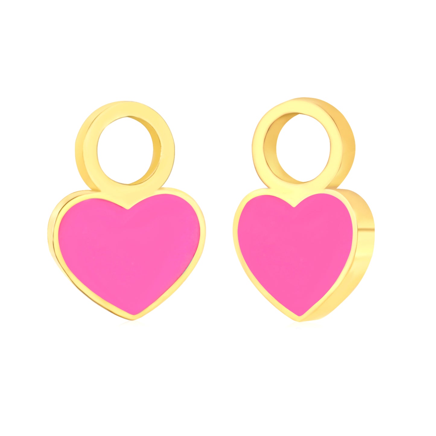 Rose/purple/cyan drip oil 6.8*9.5mm heart-shaped accessories gold color