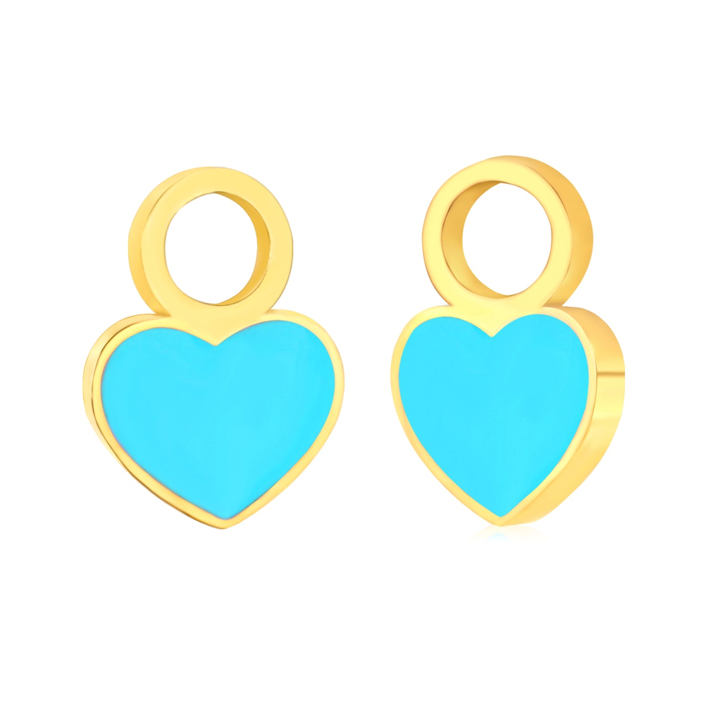 Rose/purple/cyan drip oil 6.8*9.5mm heart-shaped accessories gold color