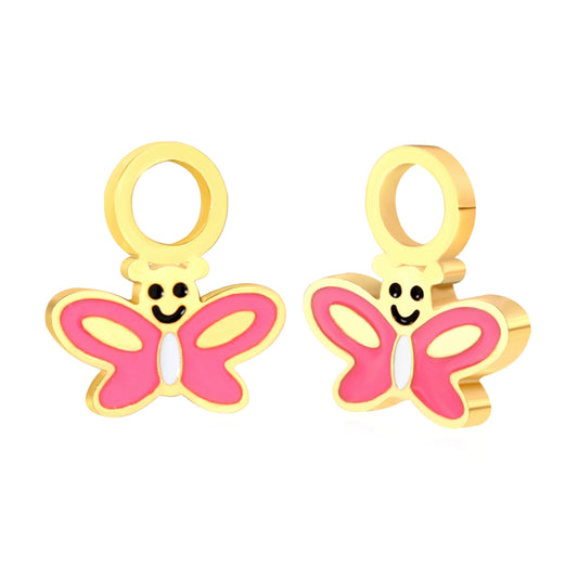 Oil drip 8.3*9.8mm small butterfly accessories gold color