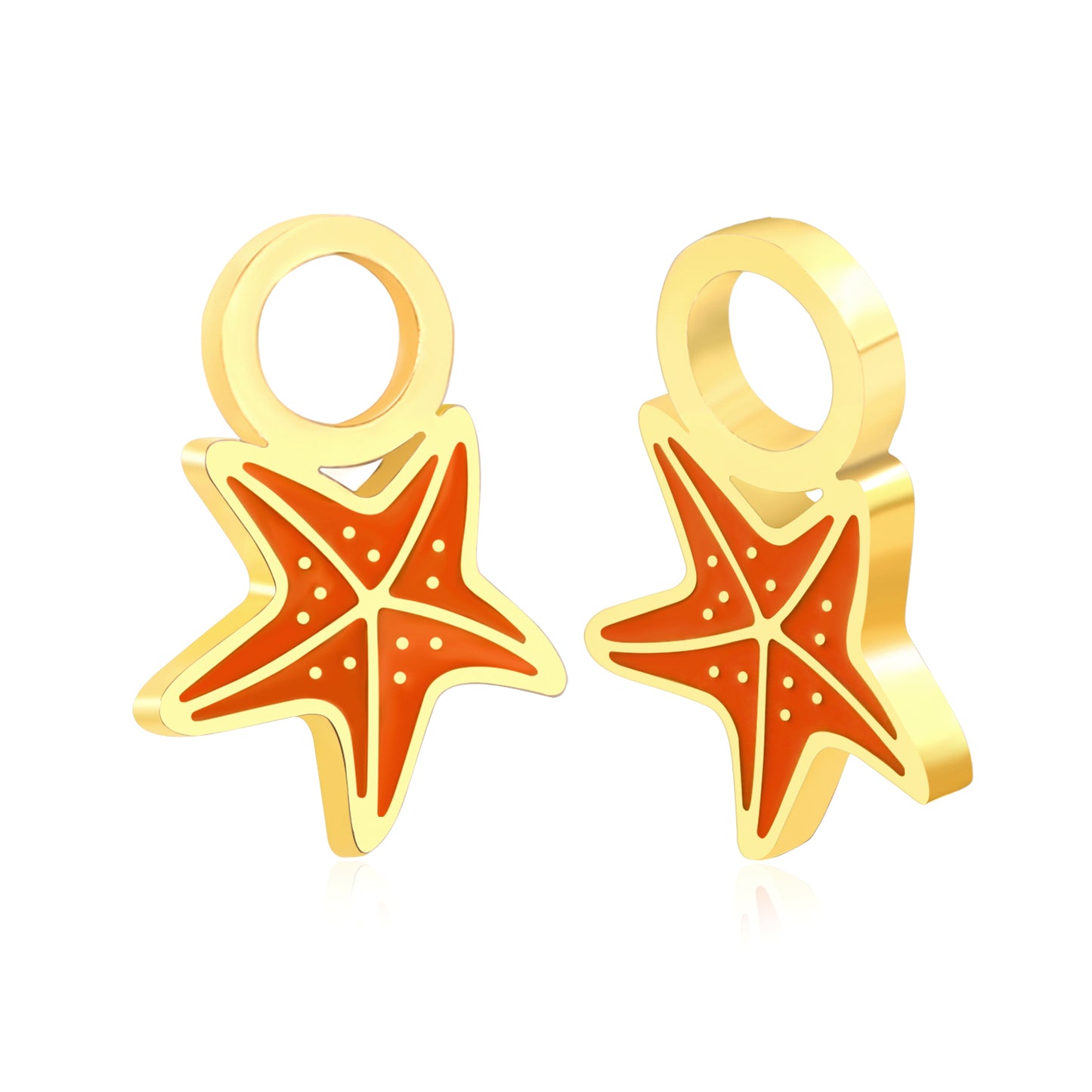 Oil dripping 7.9*11.5mm starfish accessories gold color