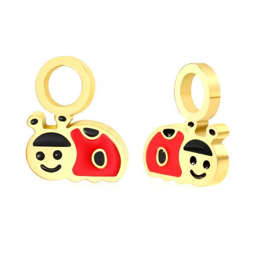 Oil dripping 7.3*9.6mm beetle accessories (divided into left and right) gold color