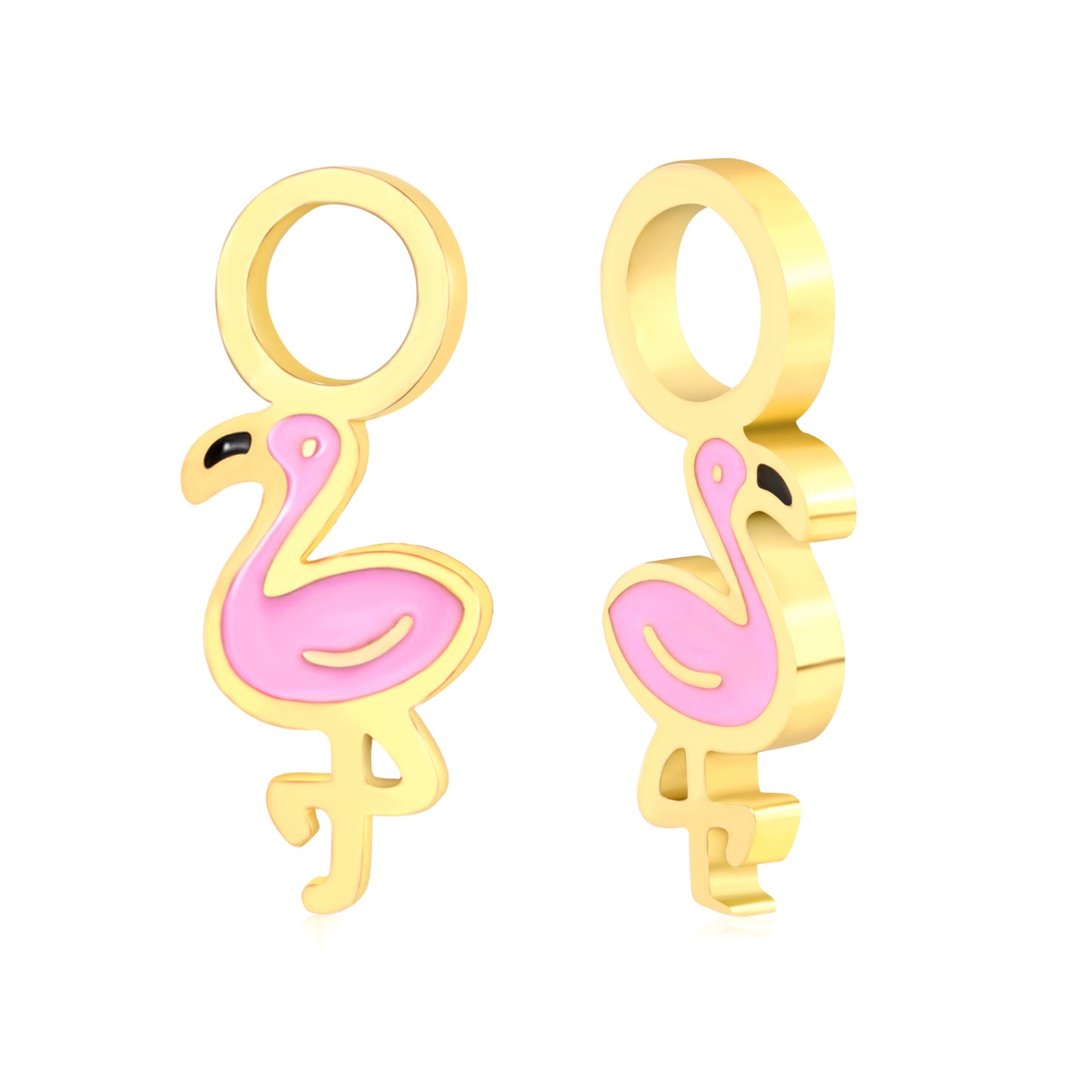 Oil dripping 4.9*12.5mm flamingo fittings (divided into left and right) gold color