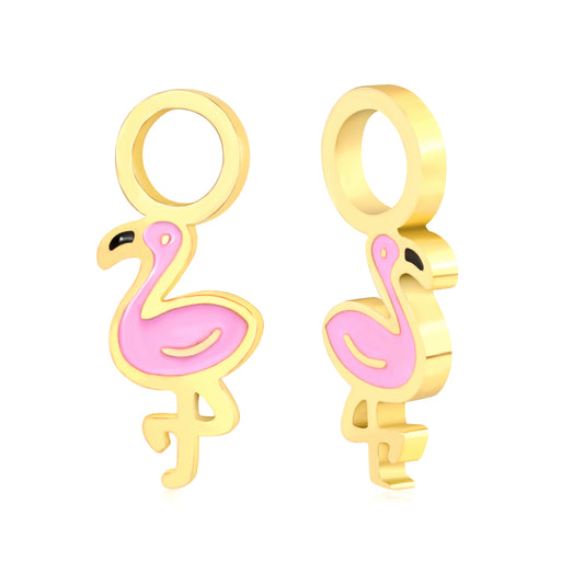 Oil dripping 4.9*12.5mm flamingo fittings (divided into left and right) gold color