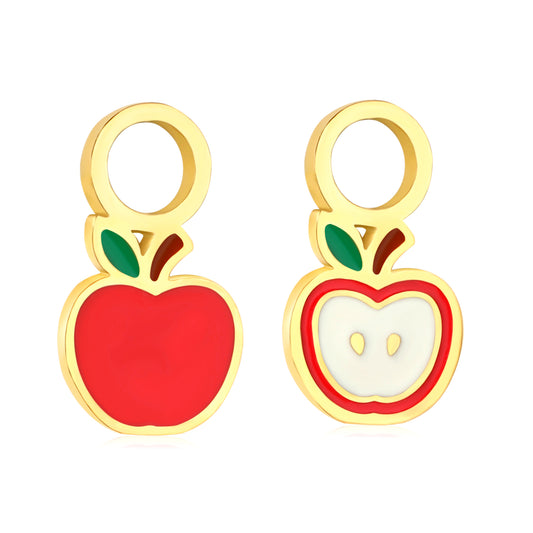 Drip oil 6*11.3mm apple accessories (divided into left and right) gold color