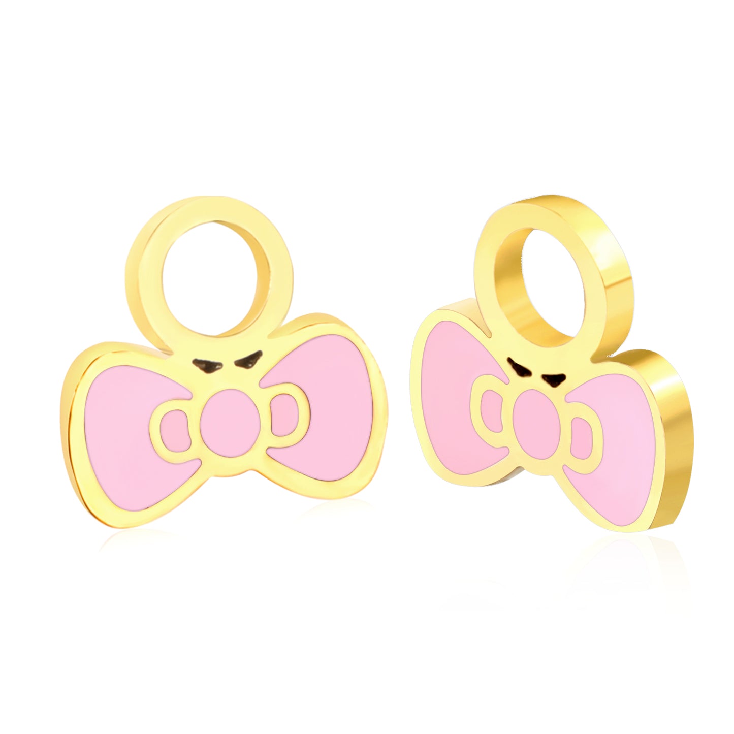 Drip oil 8.8*8.3mm bow accessories gold color