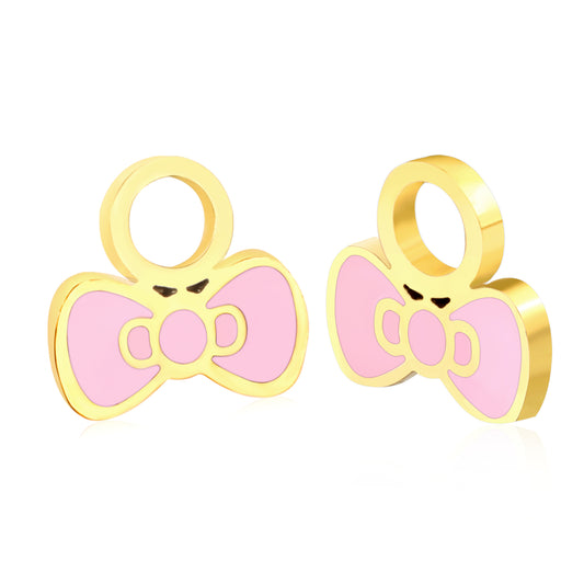 Drip oil 8.8*8.3mm bow accessories gold color