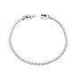 2mm/3mm Round White/Black Crystal Zirconia 17cm Clasp Bracelet Steel/Golden