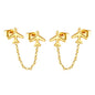 8.2*8mm Airplane+03 Cross Chain 30mm Accessories Earrings Golden