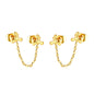 5.8mm Triangle Boomerang+03 Cross Chain 30mm Accessories Earrings Golden