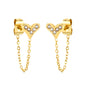 8.2*6mm heart shape with white zirconium+03 cross chain 30mm accessories Earrings gold color