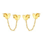 6.7*5.6mm Butterfly+03 Cross Chain 30mm Accessories Earrings Gold color