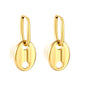 Wire 2*12*17mm oval earrings + 13*17mm pig nose fittings Earrings gold color