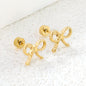 Screw plug 0.8*8mm pin + 10.9*8.6mm bow earrings Gold color