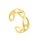Grid Pattern Stainless Steel Open Ring - Vintage Industrial Style