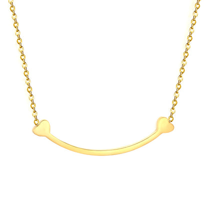 9.2 x 36.7mm curved bone pendant, 0.3mm cross chain 45+5cm, 6mm round tag necklace, gold