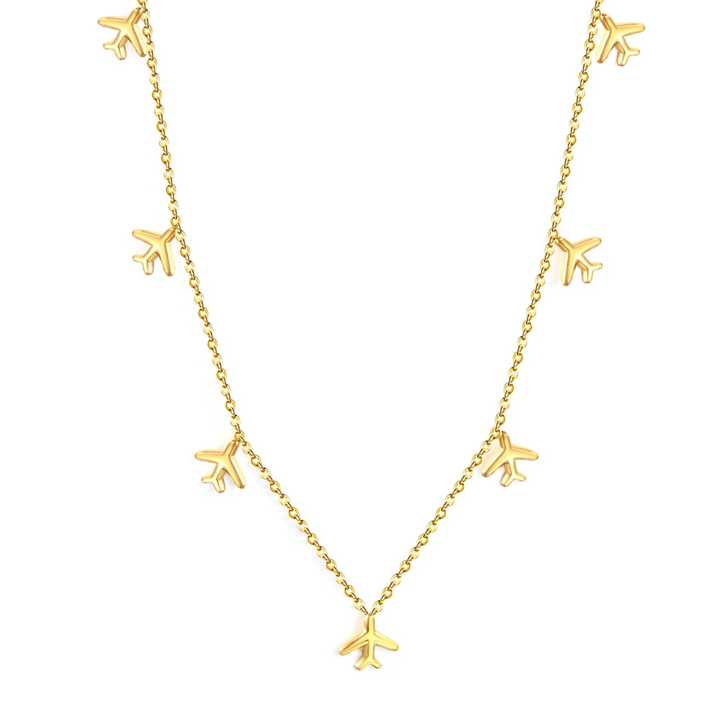 8.2 x 9 mm airplane accessory 0.3 cross chain 40+5 cm + 6 mm necklace gold