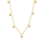 7.7 x 8.5 mm eight-pointed star accessory (5 white zirconia stones) 0.3 cross chain 40+5 cm + 6 mm round pendant necklace gold
