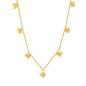 9.2 x 10mm eight-pointed star accessory (1 white zirconia), 0.3mm cross chain 40+5cm, 6mm round tag necklace, gold