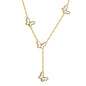 12.5*9mm 4 Butterfly Green/Black/White/Red Shell Pendant Necklace 43+5cm+3*10.3mm Square Plaque Necklace Golden