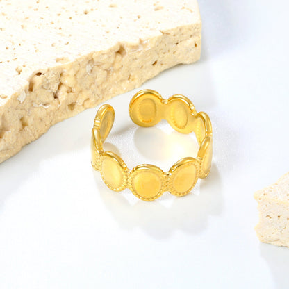 Leaf Design Open Ring - Stainless Steel Nature-Inspired Elegance