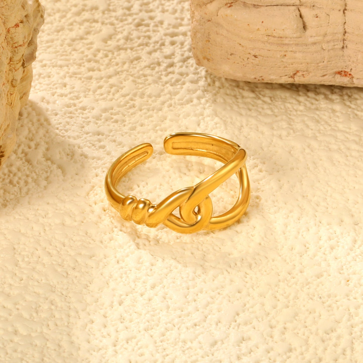 Chain Link Open Ring - Stainless Steel Punk Edgy Design