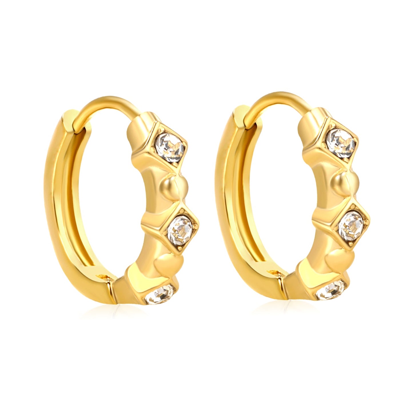 3.2*11.4mm diamond-shaped sticky imitation white Czech diamonds/pearl earrings 2.2*10mm inner diameter earrings gold color