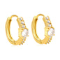 3.6 x 11.5mm round with white zirconia, earring hook 2.2 x inner diameter 10mm, gold-colored earrings