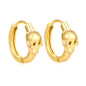 3.9 x 6.2 mm skull-shaped polished earring, ear hook 2.2 x inner diameter 10 mm, earring, gold color