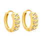 4.5 x 11mm hexagonal with imitation white Czech diamonds, earring hook 2.2 x inner diameter 10mm, gold-colored earrings