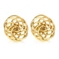 19.7mm round flower garland stud earrings gold color