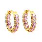 Thick 3*W 4.4*ID 13.3mm ear clips with inner and outer square white/purple/colored zirconium steel/golden