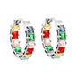 Thick 3*W 4.4*ID 13.3mm ear clips with inner and outer square white/purple/colored zirconium steel/golden