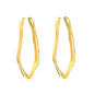 35*51.4mm Shaped Line Ear Buttons Steel/Golden