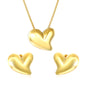 Love Set Steel/Gold/Mixed Earrings: 27*27.3mm Pendant: 27*27.3mm 1.6 Round Snake Chain 43+5cm+6mm Round Tail Tag