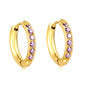 2.5*12mm I.D. Ear Clip CNC White/Black/Purple Zircon Gold Color