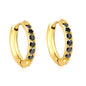 2.5*12mm I.D. Ear Clip CNC White/Black/Purple Zircon Gold Color