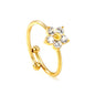 Tall 9mm loose ring white/purple/pink zirconium gold color